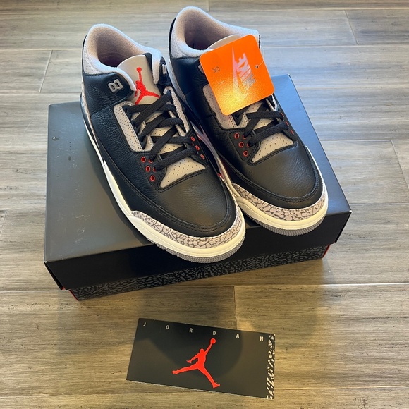 NIB Nike Air Jordan 3 Black Cement Retro OG Sneakers Shoes DN3707-010 Sz 9.5 main image 8